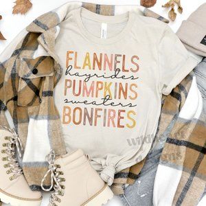 Flannels Pumpkins Bonfires Shirt, Thanksgiving Shirt, Fall Shirt - Heather Dust